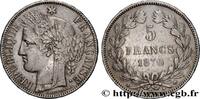 FRANCE 5 francs Cérès, sans légende GOUVERNEMENT DE LA DÉFENSE NATIONALE Bordeaux 1870 (37mm, 24,85g, 6h) -