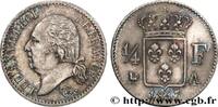 FRANCE 1/4 franc Louis XVIII LOUIS XVIII Paris 1817 (15mm, 1,22g, 6h) -