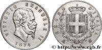 ITALY 5 Lire Victor Emmanuel II ITALY Milan 1874 (37mm, 24,87g, 6h) -