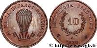 FRANCE Essai au module de 10 centimes au ballon GOUVERNEMENT DE LA DÉFENSE NATIONALE Paris 1870 (30mm, 9,05g, 6h) -