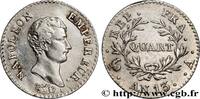 FRANCE Quart (de franc) Napoléon Empereur, Calendrier rév PREMIER EMPIRE / FIRST FRENCH EMPIRE Paris 1805 (15mm, 1,25g, 6h) -