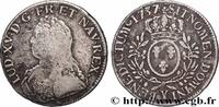 FRANCE Écu aux branches d'olivier, buste habillé LOUIS XV THE BELOVED Bourges 1737 (40,5mm, 28,37g, 6h) -