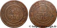 MOROCCO 10 Mazounas Abdul Aziz an 1320 MOROCCO Fez 1902 (30mm, 9,74g, 12h) -