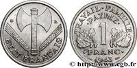 FRANCE 1 franc Francisque, légère FRENCH STATE Beaumont-Le-Roger 1943 (23mm, 1,29g, 6h) -