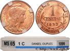 FRANCE 1 centime Daniel-Dupuis III REPUBLIC Paris 1899 (15mm, 1g, 6h) -
