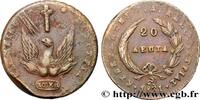 GREECE - PROVISIONAL GOVERNMENT 20 Lepta Phoenix type sans cercle GREECE - PROVISIONAL GOVERNMENT 1831 (36mm, 26,83g, 12h) -