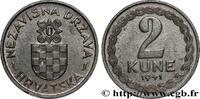 CROATIA 2 Kune symbole oustachi sur écu croate CROATIA 1941 (19,1mm, 2,25g, 12h) -