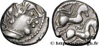 FRANCE Drachme aux deux chevaux, tête moustachue, série A PICTONES / BITURIGES - MID-WESTERN, Unspecified Ier siècle avant J.-C. (14mm, 3,44g, 5h) -