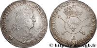 FRANCE Demi-écu aux insignes LOUIS XIV THE SUN KING Tours 1702 (35mm, 13,23g, 6h) -