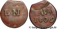 NETHERLANDS INDIES 1 Duit “LN” initiales de Louis Napoléon roi de Hol NETHERLANDS INDIES Harderwijk 1809 (19mm, 3,11g, 12h) -