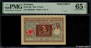 GERMANY 2 Mark Spécimen GERMANY 2 Mark Spécimen 1920 UNC -
