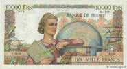 FRANCE 10000 Francs GÉNIE FRANÇAIS FRANCE 10000 Francs GÉNIE FRANÇAIS 1951 VF+ -