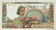 FRANCE 10000 Francs GÉNIE FRANÇAIS FRANCE 10000 Francs GÉNIE FRANÇAIS 1952 VF+ -