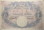 FRANCE 50 Francs BLEU ET ROSE FRANCE 50 Francs BLEU ET ROSE 1923 F -