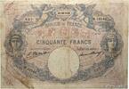FRANCE 50 Francs BLEU ET ROSE FRANCE 50 Francs BLEU ET ROSE 1926 VG -