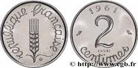 FRANCE Essai de 2 centimes Épi V REPUBLIC Paris 1961 (17mm, 2,30g, 6h) -