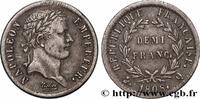 FRANCE Demi-franc Napoléon Ier tête laurée, République fr PREMIER EMPIRE / FIRST FRENCH EMPIRE Perpignan 1808 (18mm, 2,47g, 6h) -