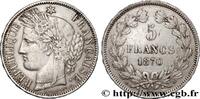 FRANCE 5 francs Cérès, sans légende GOUVERNEMENT DE LA DÉFENSE NATIONALE Bordeaux 1870 (37mm, 25,12g, 6h) -