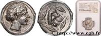 Classic 1 (480 BC to 400 BC) Tétradrachme SICILY - LEONTINOI Léontini c. 450 AC. (26,5mm, 17,28g, 7h) -