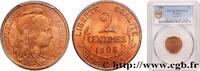 FRANCE 2 centimes Daniel-Dupuis III REPUBLIC Paris 1908 (20mm, 2g, 6h) -