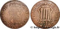 SPAIN - CATALONIA 6 Quartos frappe au nom de Ferdinand VII SPAIN - CATALONIA Catalogne 1810 (32mm, 14,45g, 12h) -