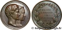 FRANCE Médaille, Mariage du duc de Montpensier et de l’in AMOUR ET MARIAGE 1846 (51,5mm, 72,98g, 12h) -