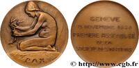 FRANCE Médaille, Première assemblée de la Société des Nat POLITIQUE ET POLITICIENS Suisse, Genève 1920 (49,5mm, 54,50g, 12h) -