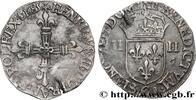 FRANCE Quart d'écu, croix de face HENRY III Saint-Lô 1585 (28mm, 9,48g, 8h) -