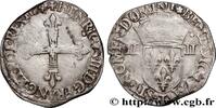 FRANCE Quart d'écu, croix de face HENRY III Nantes 1584 (29,5mm, 9,75g, 2h) -