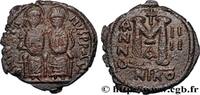 THE EMPIRE FROM ANASTASIUS TO MAURICE TIBERIUS (49 Follis JUSTIN II and SOPHIA Nicomédie 568-569 (30,5mm, 12,87g, 6h) -