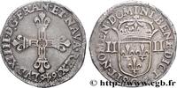FRANCE Quart d'écu, titulature côté croix LOUIS XIV THE SUN KING Saint-Lô 1646 (30,5mm, 9,48g, 5h) -