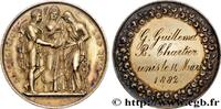FRANCE Médaille de mariage, La Religion les unit AMOUR ET MARIAGE 1882 (36,5mm, 21,90g, 12h) -