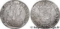 FRANCE Écu de Navarre, portrait apollinien LOUIS XIV THE SUN KING Saint-Palais 1665 (39mm, 27,22g, 6h) -