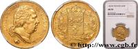 FRANCE 40 francs or Louis XVIII LOUIS XVIII La Rochelle 1822 (26,03mm, 12,9g, 6h) -