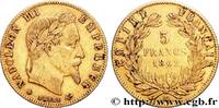 FRANCE 5 francs or Napoléon III, tête laurée SECOND EMPIRE Strasbourg 1862 (16,5mm, 1,60g, 6h) -