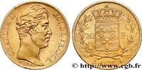 FRANCE 20 francs or Charles X, matrice du revers à cinq f CHARLES X Paris 1828 (21mm, 6,43g, 6h) -
