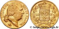 FRANCE 20 francs or Louis XVIII, tête nue LOUIS XVIII Lille 1818 (21mm, 6,39g, 6h) -