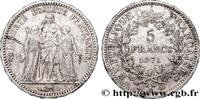 FRANCE 5 francs Hercule III REPUBLIC Paris 1871 (37,26mm, 24,92g, 6h) -