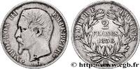 FRANCE 2 francs Napoléon III, tête nue, grand BB SECOND EMPIRE Strasbourg 1856 (27mm, 9,96g, 6h) -