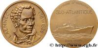 FRANCE Médaille, Paquebot Laënnec MER ET MARINE : PAQUEBOTS, NAVIRES, BATEAUX 1952 (49mm, 64,38g, 12h) -