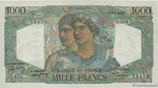 FRANCE 1000 Francs MINERVE ET HERCULE FRANCE 1000 Francs MINERVE ET HERCULE 1950 VF+ -