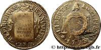 FRANCE 1 sol dit à la table de loi THE CONVENTION Strasbourg 1793 (30mm, 12,97g, 6h) -