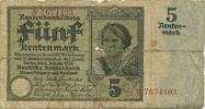 GERMANY 5 Rentenmark GERMANY 5 Rentenmark 1926 G -