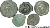 FRANCE Lot de 3 potins et 2 bronze Gallia Ier siècle avant J.-C. (mm, g, h) -