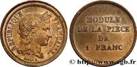 FRANCE Essai au module de 1 franc de Barre GOUVERNEMENT DE LA DÉFENSE NATIONALE n.d. (23mm, 4,39g, 12h) -