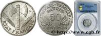 FRANCE 50 centimes Francisque, légère FRENCH STATE Beaumont-Le-Roger 1943 (18mm, 0,70g, 6h) -