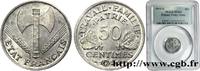 FRANCE 50 centimes Francisque, légère FRENCH STATE Beaumont-Le-Roger 1944 (18 mmmm, 0,70g, 6h) -