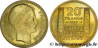 FRANCE Essai de 20 francs Turin en bronze-aluminium III REPUBLIC Paris 1929 (35,01mm, 17,79g, 6h) -