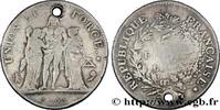 FRANCE 5 francs Union et Force, Union serré, avec glands, DIRECTOIRE Paris 1796 (37mm, 25g, 6h) -