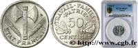 FRANCE 50 centimes Francisque, légère FRENCH STATE Castelsarrasin 1944 (18mm, g, 6h) -